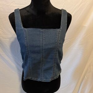 Maurice’s Blue Denim Sleeveless Crop Top
